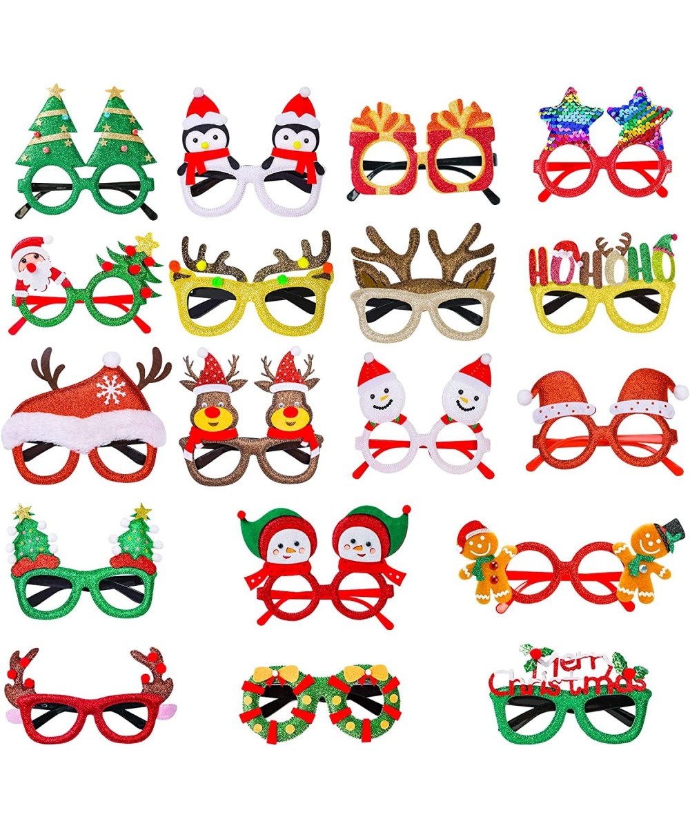 18Pcs Christmas Glasses Glitter Party Eyeglasses Frames Costume Holiday Glasses for Christmas Parties Favors Photo Booth Nove...