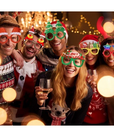 18Pcs Christmas Glasses Glitter Party Eyeglasses Frames Costume Holiday Glasses for Christmas Parties Favors Photo Booth Nove...