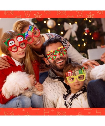 18Pcs Christmas Glasses Glitter Party Eyeglasses Frames Costume Holiday Glasses for Christmas Parties Favors Photo Booth Nove...