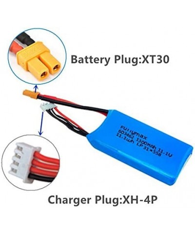 11.1V 1300mAh Lithium Battery for Wltoys XK X450 RC Airplane Fixed Wing Plane 2 Pack with USB Charger $62.74 Hobby Remote & A...