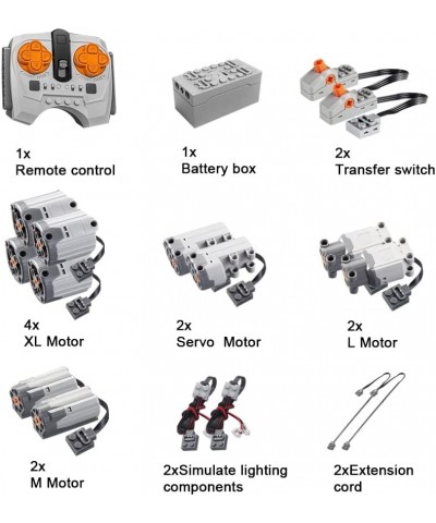 18 Technology Power Functions Sets Including 10 Motors (XL / Servo / M / L) Power Kits APP with Adjustable Speed and 2.4G Rem...