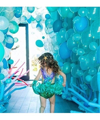 50 Pieces Metallic Teal Balloons Confetti Turquoise Balloons Latex Confetti Balloons with 64 ft Ribbons for Engagement Baby S...