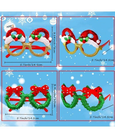 12 PCS Christmas Party Glitter Glasses Christmas Decoration Costume Eyeglasses Frame Colorful Funny Christmas Party Gifts Chr...