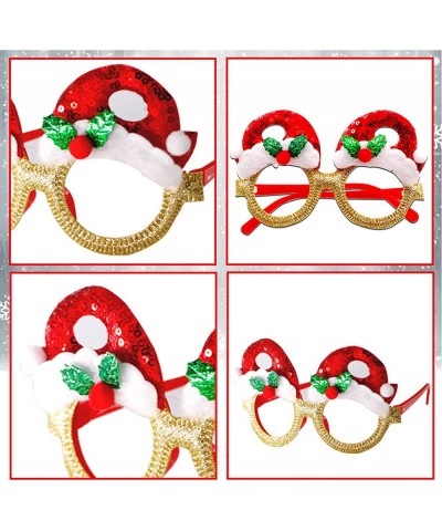 12 PCS Christmas Party Glitter Glasses Christmas Decoration Costume Eyeglasses Frame Colorful Funny Christmas Party Gifts Chr...