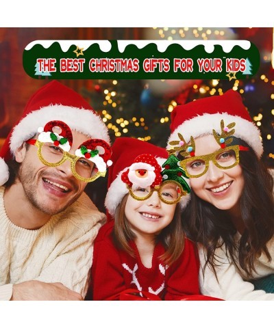 12 PCS Christmas Party Glitter Glasses Christmas Decoration Costume Eyeglasses Frame Colorful Funny Christmas Party Gifts Chr...