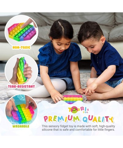 3 Pack Push Pop Bubble Fidget Sensory Toy - Free Secret Bonus - Premium Silicone Rainbow Pop it Fidget Toy $13.18 Fidget Toys