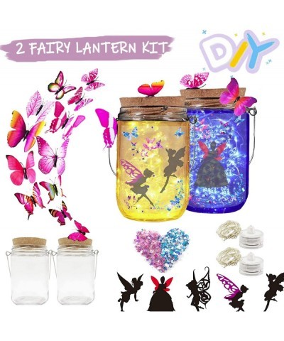 Fairy Lantern Craft Kit for Girls-Fairy Garden Kit 2 PCS Crafts for Girls Ages 10-12 Make Your Own Fairy Lantern Night Light ...