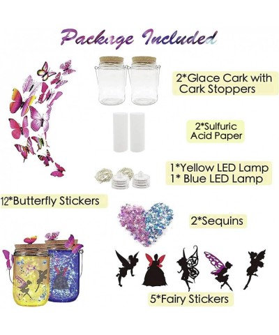 Fairy Lantern Craft Kit for Girls-Fairy Garden Kit 2 PCS Crafts for Girls Ages 10-12 Make Your Own Fairy Lantern Night Light ...