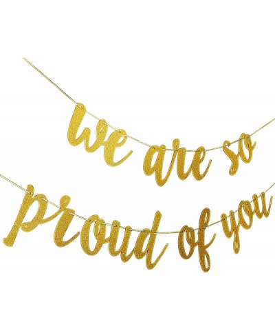 Gold Glitter We are So Proud of You Banner - Graduation Party/Grad Party Decorations 2023 Congratulations Banner College Grad...