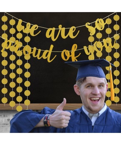 Gold Glitter We are So Proud of You Banner - Graduation Party/Grad Party Decorations 2023 Congratulations Banner College Grad...