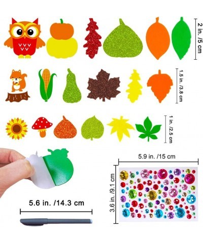 410 Pcs Fall Foam Stickers Self Adhesive Bulk Fall Maple Leaf Pumpkin Squash Cutouts Foam Glitter Stickers Thanksgiving Print...