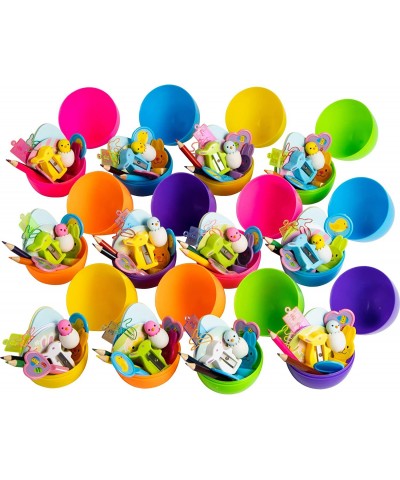 132 Pcs Prefilled Easter Egg with Toys 12 Sets Stationery inside for Kids School Easter Party Favor Easter Eggs Hunt Easter B...