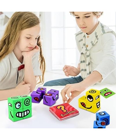 Expressions Matching Block Puzzle Educational Games Toy Face-Changing Cube Building Block for Kids Preschool 3 Years and Up $...