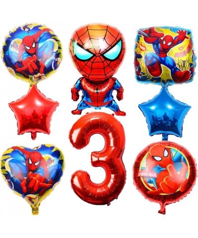 Superhero Spider Boys Balloons Bouquet 3rd Birthday 8 pcs - Party Supplies - Ribbons included $18.32 Kids' Party Decorations