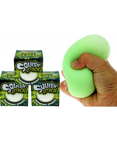 Squish Attack Glow in The Dark Stress Ball (3 Balls) Squishy Fidget Ball for Kids Teen & Adult. Glowing Sensory Stress Relief...