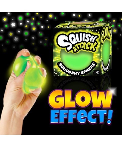 Squish Attack Glow in The Dark Stress Ball (3 Balls) Squishy Fidget Ball for Kids Teen & Adult. Glowing Sensory Stress Relief...