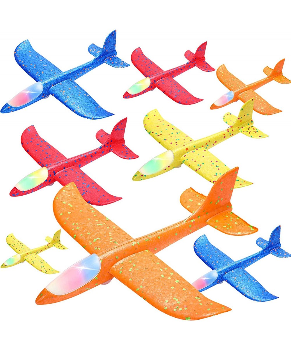 8 Pack LED Light Foam Airplane Glider Plane13.4 Inch Large Throwing Foam Plane 2 Flight Mode for Outdoor Sport Flying Game To...