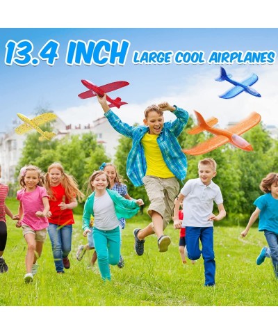 8 Pack LED Light Foam Airplane Glider Plane13.4 Inch Large Throwing Foam Plane 2 Flight Mode for Outdoor Sport Flying Game To...