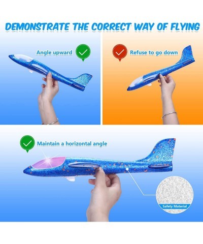 8 Pack LED Light Foam Airplane Glider Plane13.4 Inch Large Throwing Foam Plane 2 Flight Mode for Outdoor Sport Flying Game To...