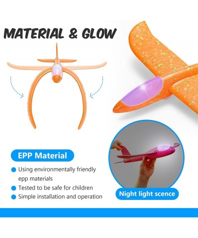 8 Pack LED Light Foam Airplane Glider Plane13.4 Inch Large Throwing Foam Plane 2 Flight Mode for Outdoor Sport Flying Game To...