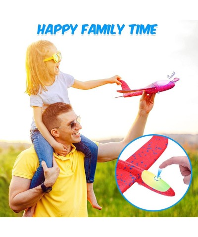 8 Pack LED Light Foam Airplane Glider Plane13.4 Inch Large Throwing Foam Plane 2 Flight Mode for Outdoor Sport Flying Game To...