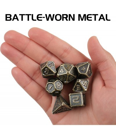 DND Metal Dice Set - 7pc Solid Zinc Alloy Polyhedral DND Dice with Metal Storage Case and Drawstring Dice Bag Included - RPG ...