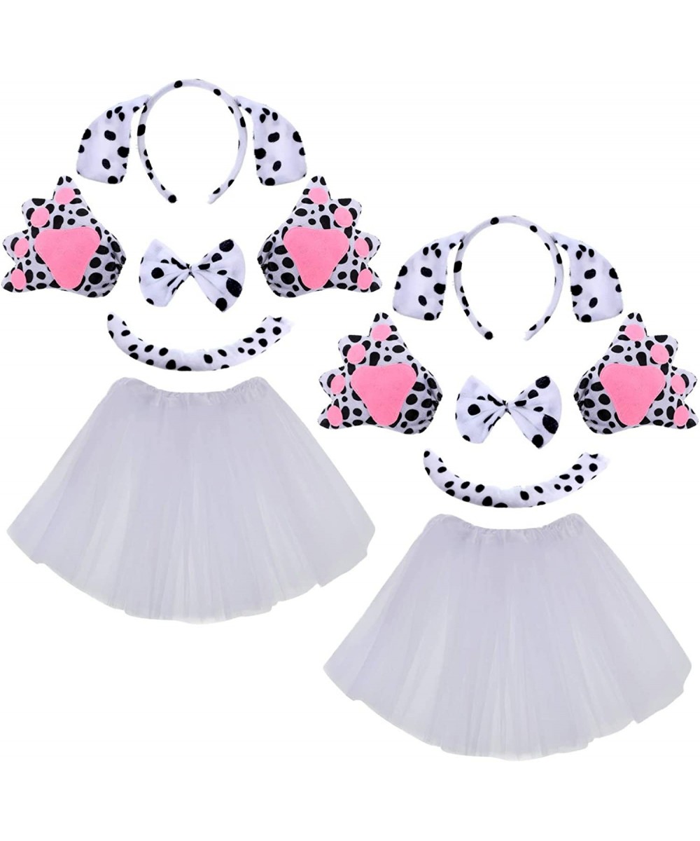 10 Pieces Kids Dalmatian Costume Tutu Set Include 2 Dalmatian Ears Headband 2 Bow Tie 2 Dalmatian Tail 2 Dalmatian Paw and 2 ...