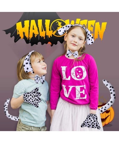 10 Pieces Kids Dalmatian Costume Tutu Set Include 2 Dalmatian Ears Headband 2 Bow Tie 2 Dalmatian Tail 2 Dalmatian Paw and 2 ...