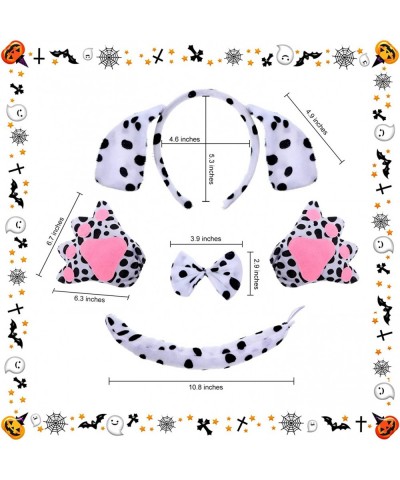 10 Pieces Kids Dalmatian Costume Tutu Set Include 2 Dalmatian Ears Headband 2 Bow Tie 2 Dalmatian Tail 2 Dalmatian Paw and 2 ...