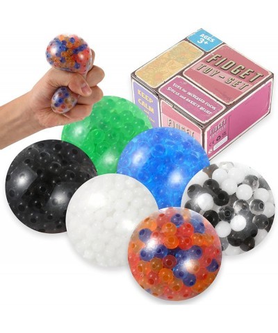 Stress Balls for Kids Adults 6 Pack Fidget Squishy Stress Balls with Water Bead Anxiety Stress Relief Toys Squeeze Balls Squi...