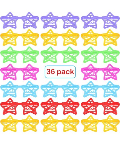 36 Pcs Kids Plastic Shutter Shades Star Glasses Assorted Colors Star Sunglasses Fun Slotted Star Shaped Glasses for Kindergar...