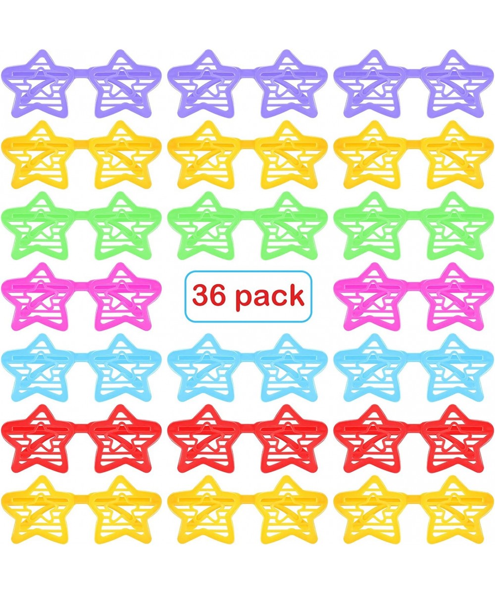 36 Pcs Kids Plastic Shutter Shades Star Glasses Assorted Colors Star Sunglasses Fun Slotted Star Shaped Glasses for Kindergar...