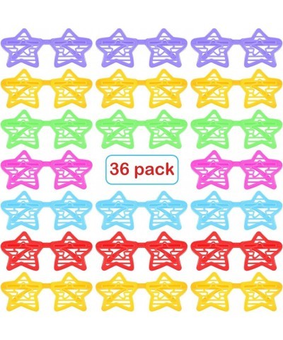 36 Pcs Kids Plastic Shutter Shades Star Glasses Assorted Colors Star Sunglasses Fun Slotted Star Shaped Glasses for Kindergar...