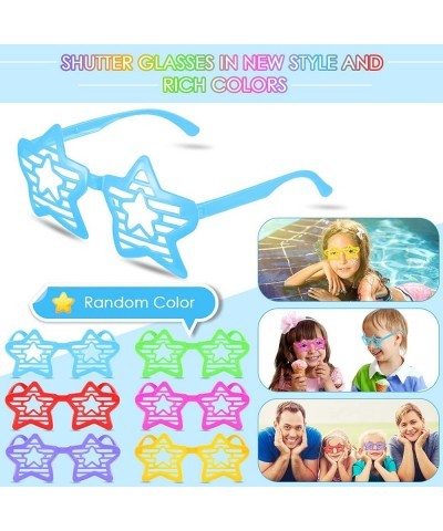 36 Pcs Kids Plastic Shutter Shades Star Glasses Assorted Colors Star Sunglasses Fun Slotted Star Shaped Glasses for Kindergar...