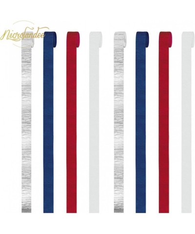 Patriotic Decorations - 8 Rolls Red White Blue Crepe Paper Streamers Tassels Streamer Paper for 4th of July Decorations Indep...