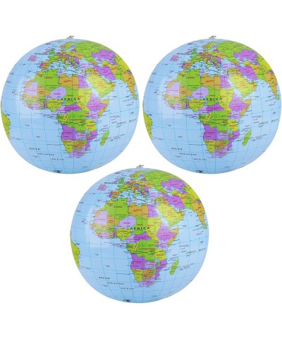 Inflatable Globes 3 Pcs PVC World Globe Balls Globe of The World Earth Beach Balss for Beach School Office Education Teaching...