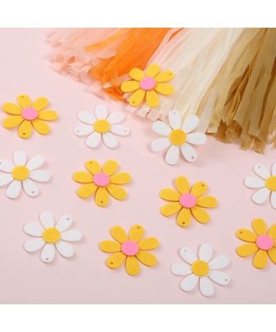 60 Pieces Daisy Flower Party Decoration Garland Set DIY Tassel Felt Banner Garland Kit Boho Groovy Daisy Party Favor Decorati...