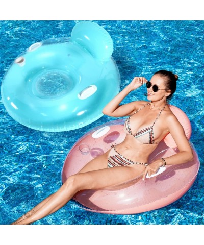 2Pack Pool Floats Chair Inflatable Pool Float Chair with Backrest Lake River Pool Floaties for Adults (Blue Pink) $44.58 Swim...