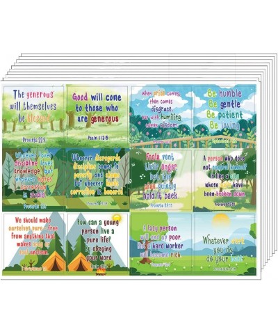 Christian Character Building Stickers for Kids Series 2 (5 Sheet) - Total 60 pcs (5 x 12pcs) Individual Small Size 2.1 x 2 In...