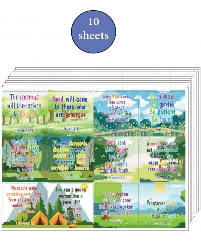 Christian Character Building Stickers for Kids Series 2 (5 Sheet) - Total 60 pcs (5 x 12pcs) Individual Small Size 2.1 x 2 In...