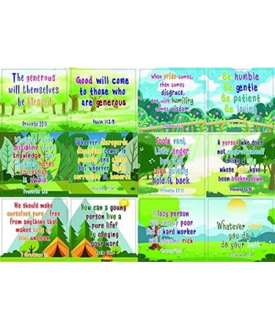 Christian Character Building Stickers for Kids Series 2 (5 Sheet) - Total 60 pcs (5 x 12pcs) Individual Small Size 2.1 x 2 In...