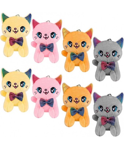 8 Pieces Mini Cats Plush Stuffed Toy Cats Tiny Soft Plush Cats Doll Plush Hanging Pendant Ornament for DIY Keychain Birthday ...