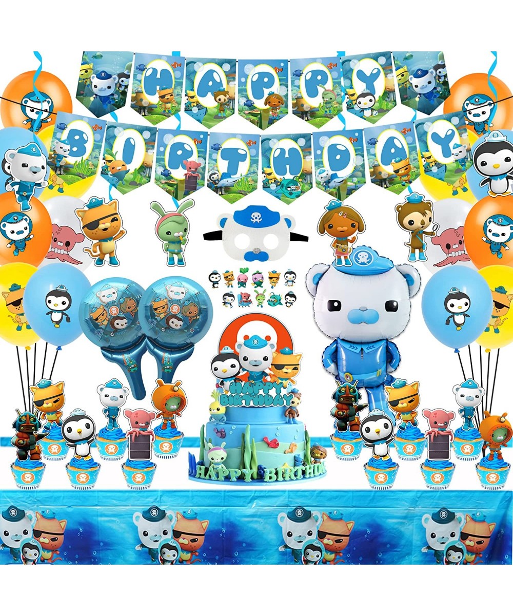 97 Pcs Octonauts Birthday Party Supplies Octonauts Birthday Decorations Include Birthday Banner Cake Toppers Balloons Hanging...