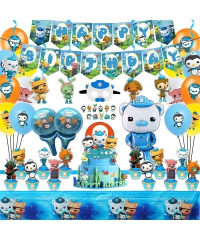 97 Pcs Octonauts Birthday Party Supplies Octonauts Birthday Decorations Include Birthday Banner Cake Toppers Balloons Hanging...