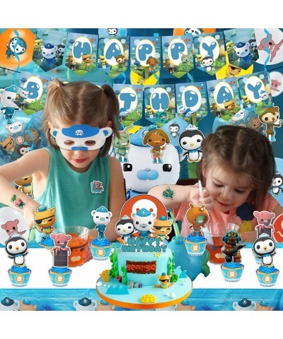 97 Pcs Octonauts Birthday Party Supplies Octonauts Birthday Decorations Include Birthday Banner Cake Toppers Balloons Hanging...