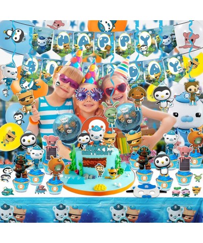 97 Pcs Octonauts Birthday Party Supplies Octonauts Birthday Decorations Include Birthday Banner Cake Toppers Balloons Hanging...