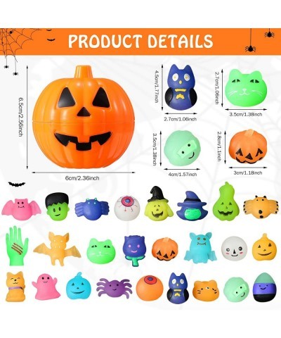 48 Pcs Halloween Party Favors Set Include 24 Halloween Pumpkin Shells 24 Glow Halloween Toys Glow in the Dark Halloween Kawai...