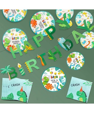 Dinosaur Birthday Party Supplies Dinosaur Themed Kids Birthday Party Decoration Favors Tableware Set with Tablecloth Banner P...