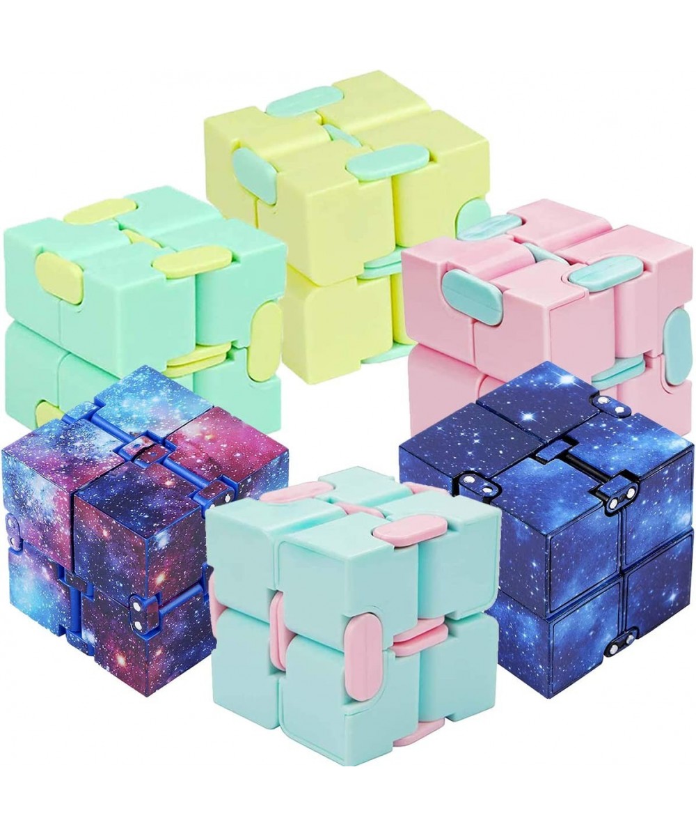 6 Pieces Infinity Cube Fidget Toy Mini Infinity Cube Desk Toy for Stress and Anxiety Relief Sensory Tool Time Killer Fidget F...