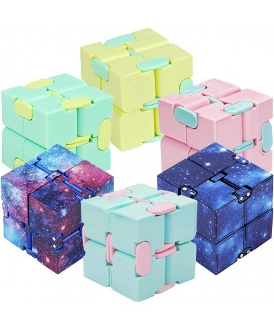 6 Pieces Infinity Cube Fidget Toy Mini Infinity Cube Desk Toy for Stress and Anxiety Relief Sensory Tool Time Killer Fidget F...